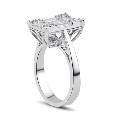 1.28 Karat Pırlanta Baget Yüzük