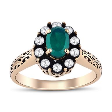 1.26 Karat Elmas Zümrüt Yüzük