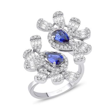 2.16 Karat Pırlanta Safir Yüzük