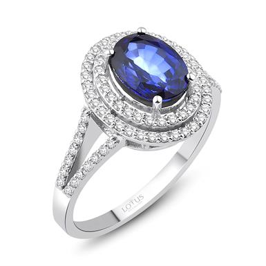 2.05 Karat Pırlanta Safir Yüzük