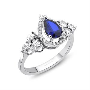 1.13 Karat Pırlanta Safir Yüzük