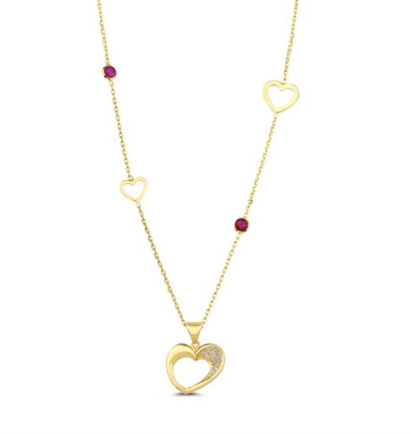 ALTIN KALP FİGÜRLÜ TASARIM KOLYE