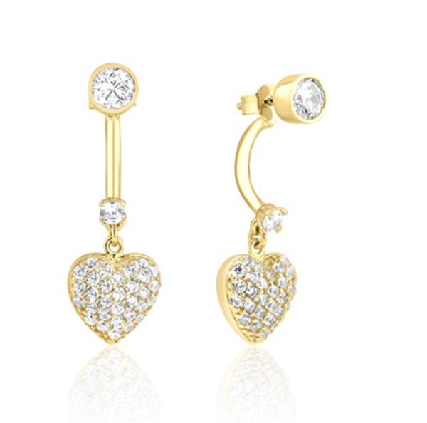 ALTIN TAŞLI KALP KÜPE