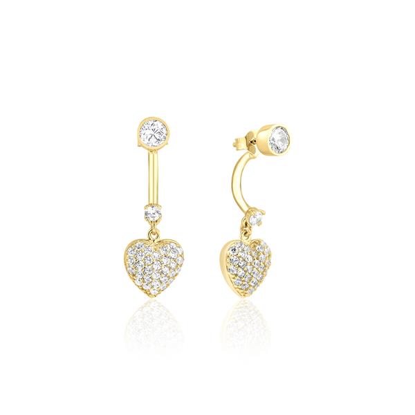 ALTIN TAŞLI KALP KÜPE