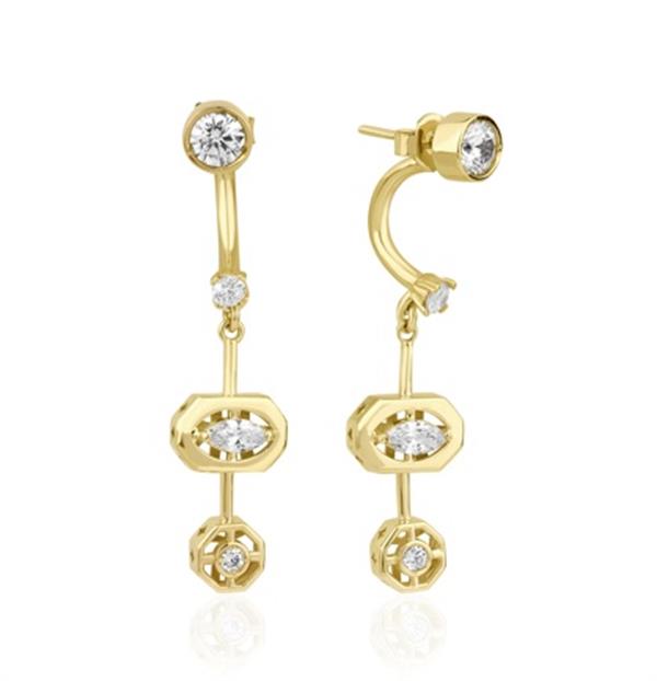 ALTIN TAŞLI TASARIM KÜPE