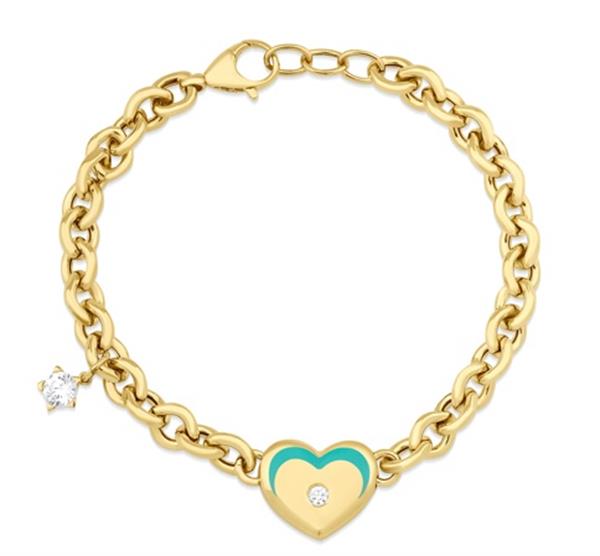 MİNELİ ALTIN KALP TASARIM BİLEKLİK