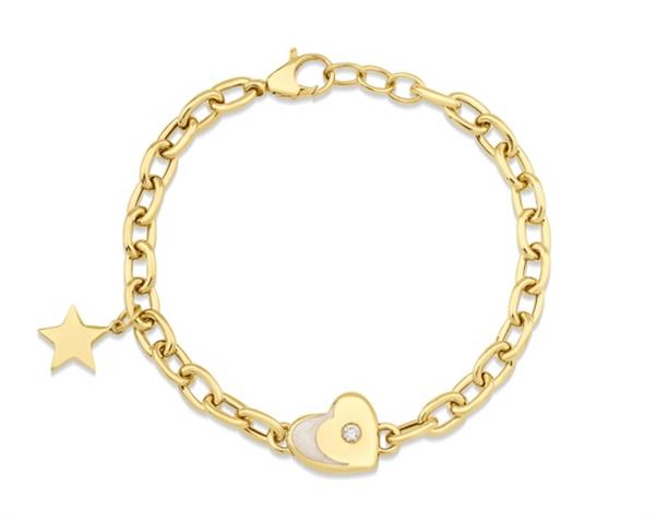 MİNELİ ALTIN KALP TASARIM BİLEKLİK