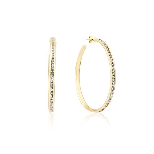 RENKLİ TAŞLI ALTIN HALKA KÜPE