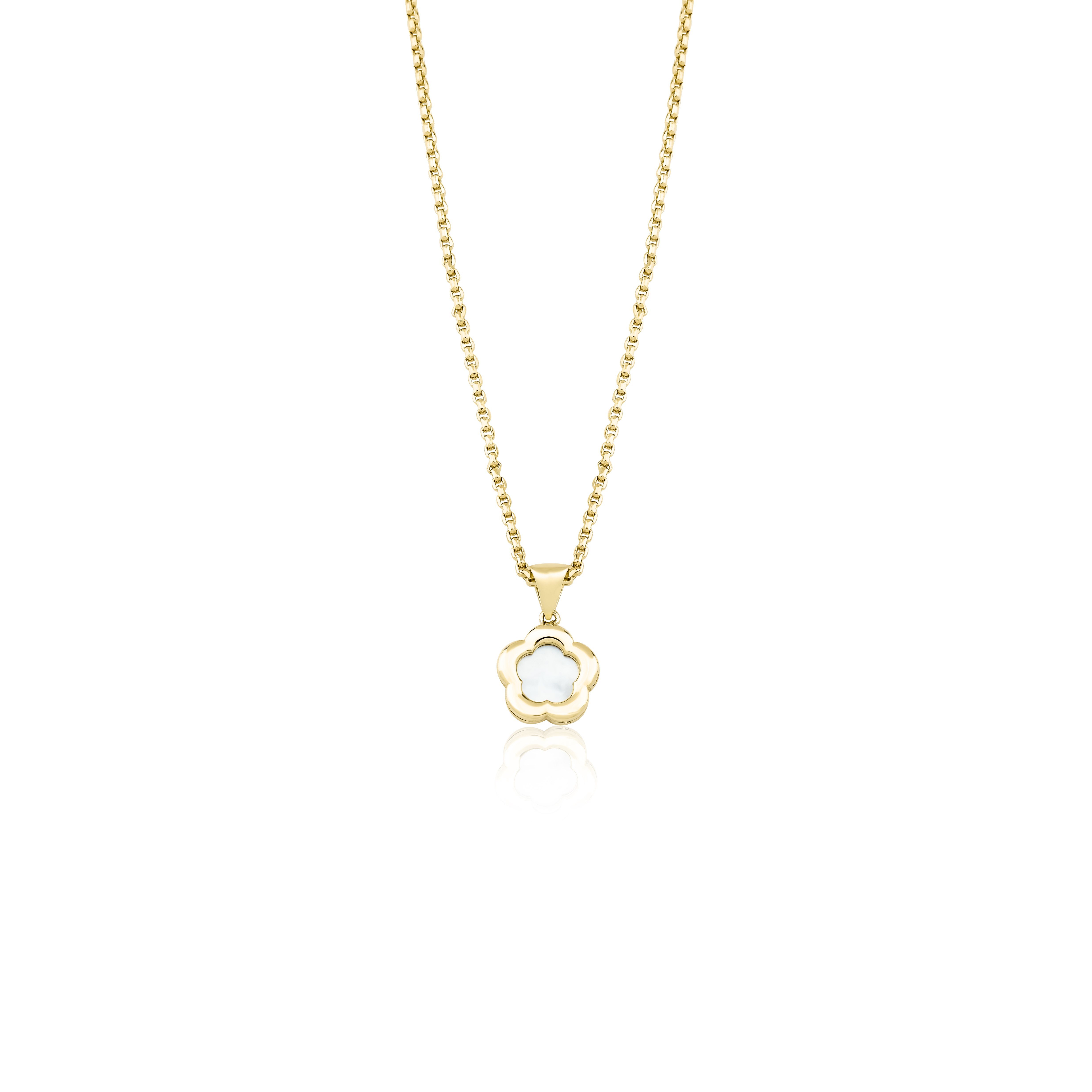 ALTIN SEDEFLİ ÇİÇEK KOLYE