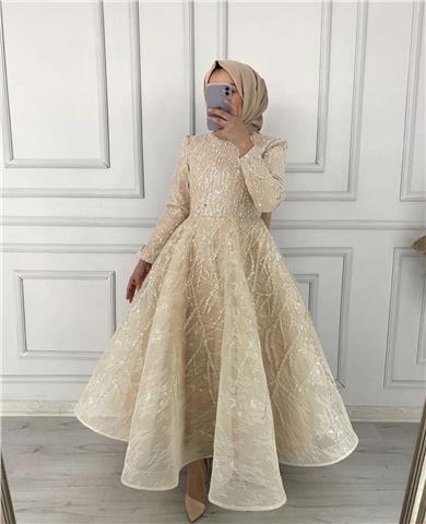 Beiges Haute Couture Kleid