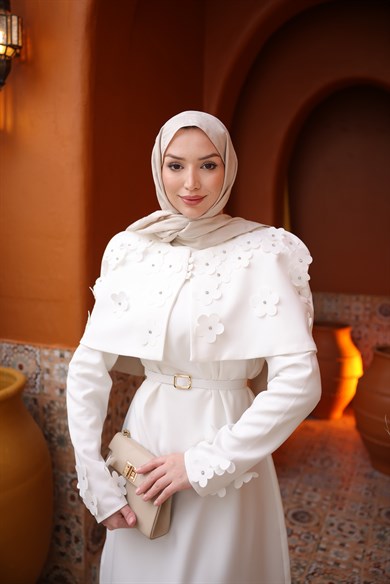 Cansu Elbise Ekru
