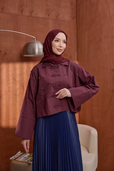 Çiçekli Gömlek Burgundy