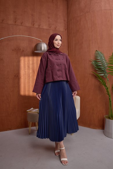 Çiçekli Gömlek Burgundy