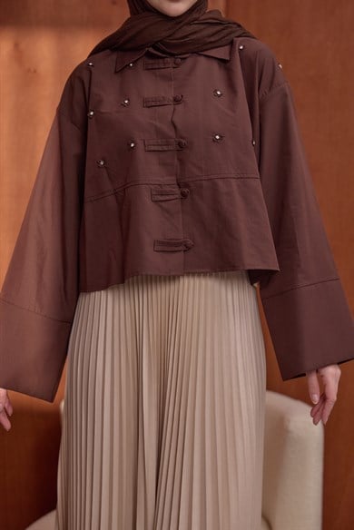 Çiçekli Gömlek Kahve