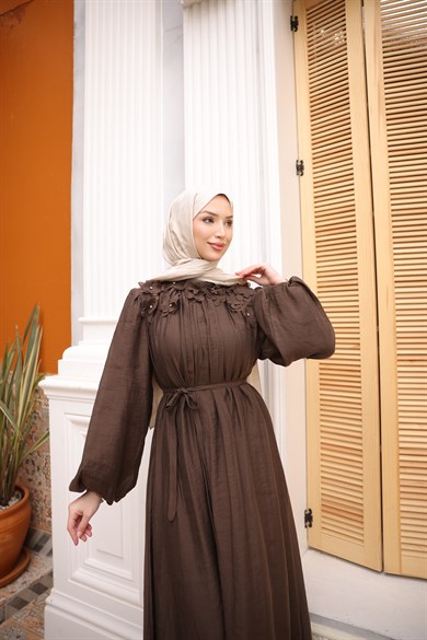 Damla Elbise Kahve