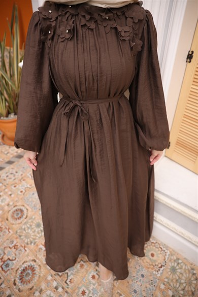 Damla Elbise Kahve