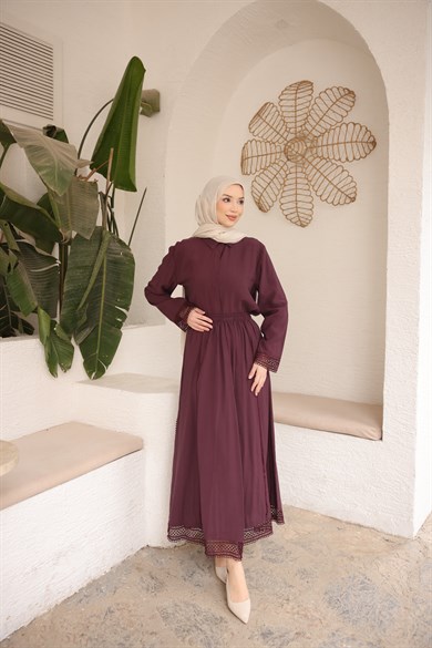 Dantel Detaylı Modal Takım Burgundy