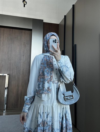 Desenli Elbise Kahve