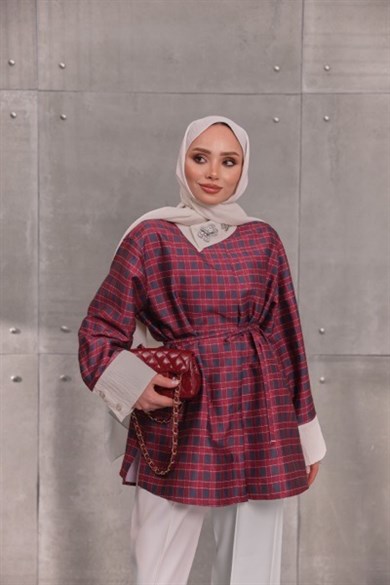 Ekose Desenli Gömlek Kırmızı