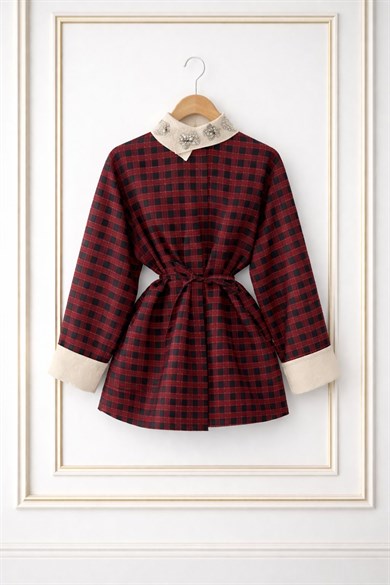 Ekose Desenli Gömlek Kırmızı