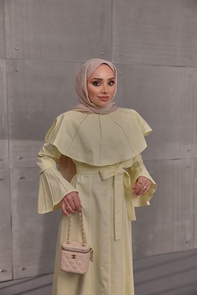 Gabardin Elbise Sarı