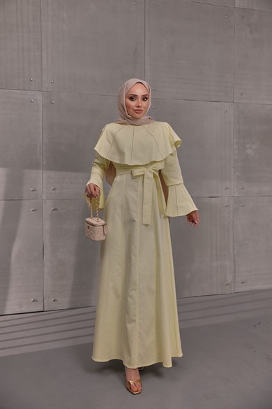 Gabardin Elbise Sarı