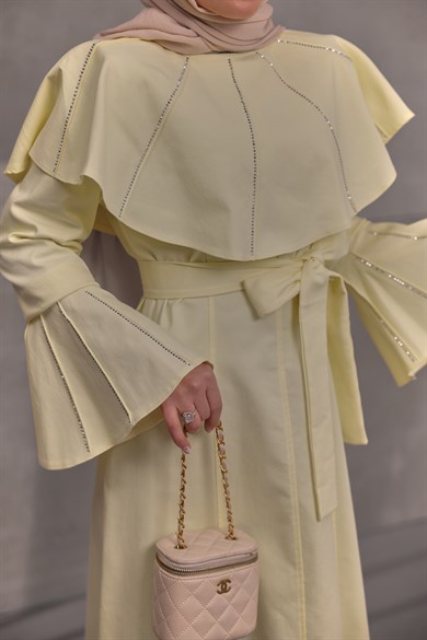 Gabardin Elbise Sarı