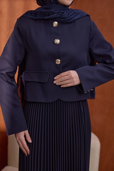 Gold Düğmeli Takım Lacivert