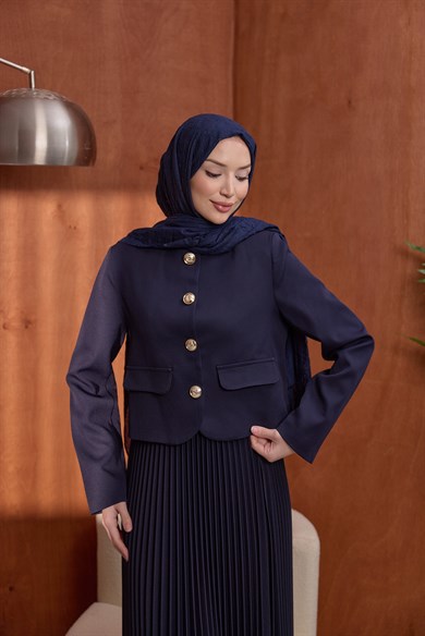 Gold Düğmeli Takım Lacivert