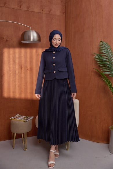 Gold Düğmeli Takım Lacivert