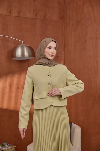 Gold Düğmeli Takım Yeşil