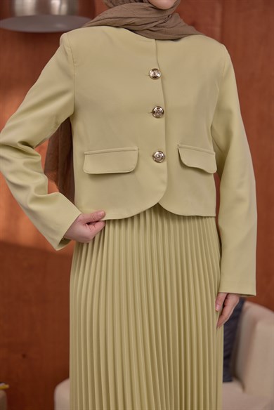 Gold Düğmeli Takım Yeşil