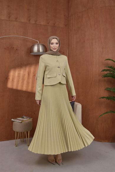 Gold Düğmeli Takım Yeşil