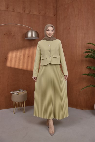 Gold Düğmeli Takım Yeşil