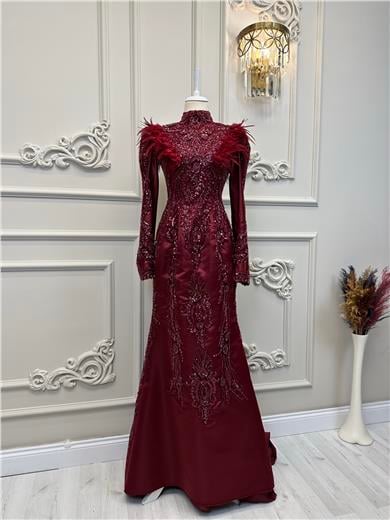 Haute Couture Bordeauxfarben