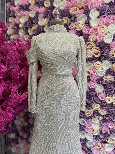 Haute Couture Kleid Beige