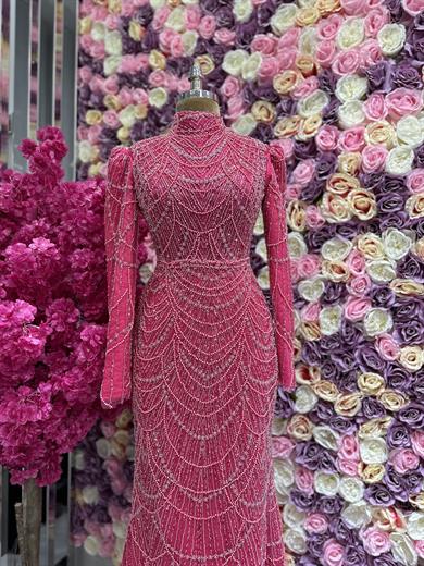 Haute Couture Kleid Fuchsienfarben