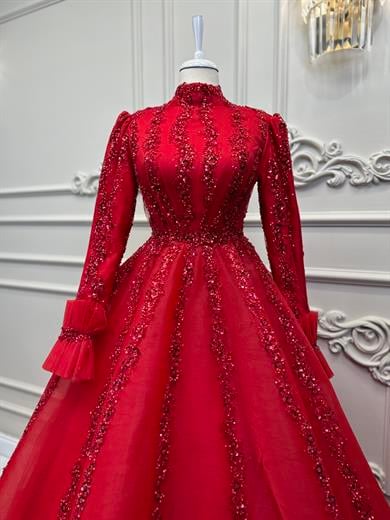 Haute Couture Dress Kırmızı 