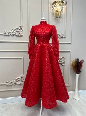 Haute Couture Dress Kırmızı