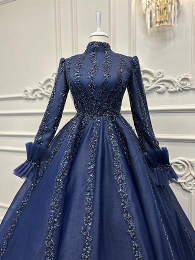 Haute Couture Dress Lacivert 