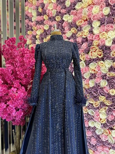 Haute Couture Kleid Dunkelblau