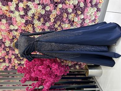 Haute Couture Kleid Dunkelblau