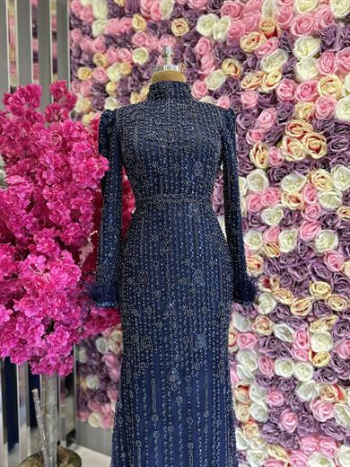 Haute Couture Kleid Dunkelblau