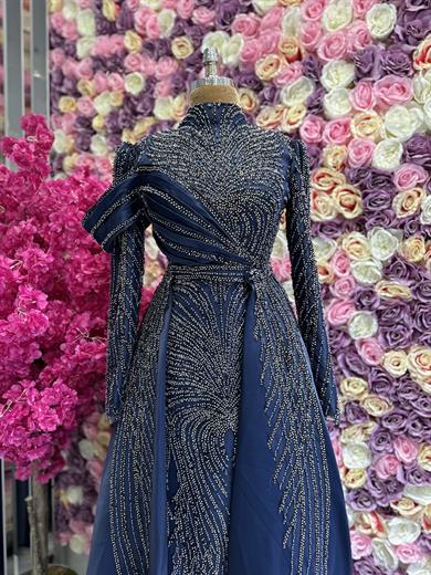 Haute Couture Kleid Dunkelblau