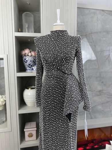 İnci Abiye Siyah-Beyaz