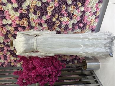 İşlemeli Kumaş Tasarım Abiye Beyaz