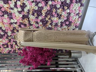 İşlemeli Kumaş Tasarım Abiye Gold