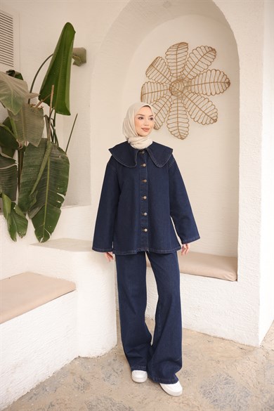 Kemerli Kot Takım Lacivert