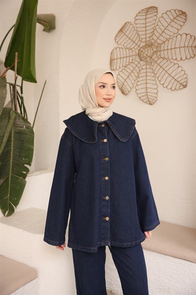 Kemerli Kot Takım Lacivert