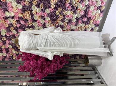 KrinkıL Saten Abiye Beyaz